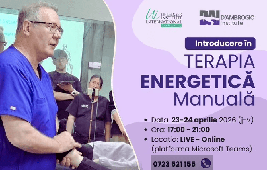 CURS 23-24 aprilie: „Introducere în Terapia Energetică Manuală”, alături de Dr. Kerry D’Ambrogio